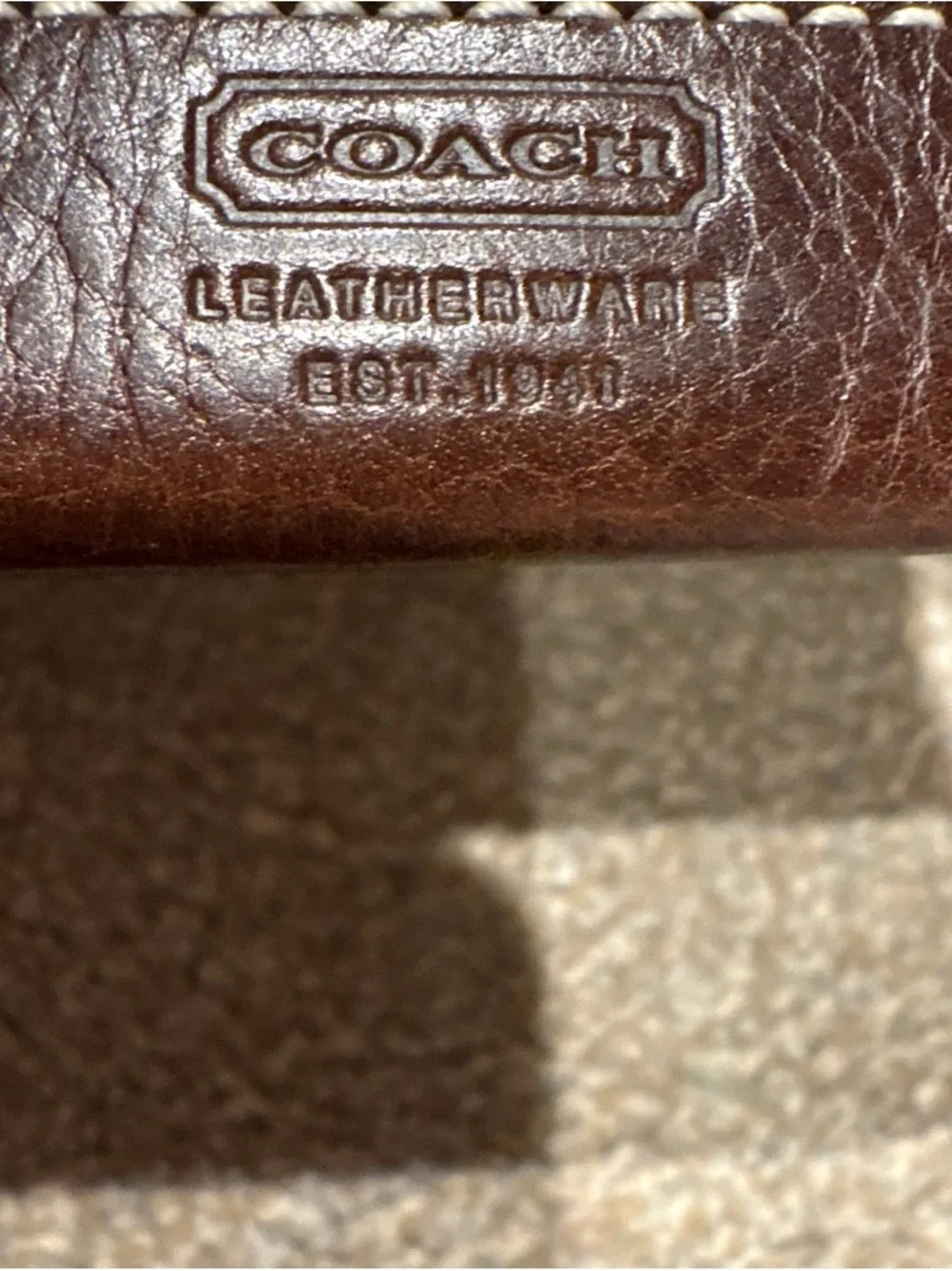 Coach Brown Signature Wristlet Clutch